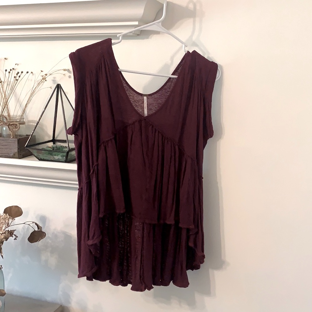 Free People Flowy Cotton Into the Night Tee